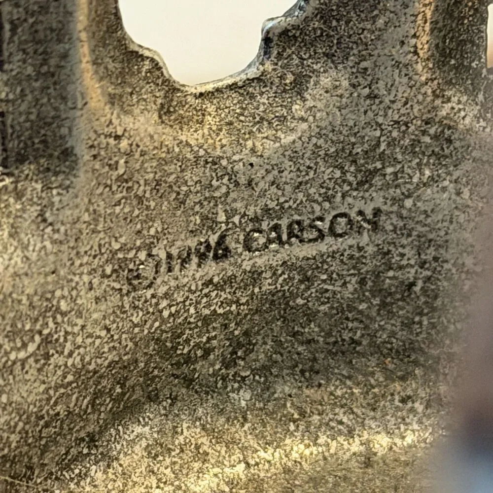 Vintage 1996 Carson Home Sweet Home Cottage Pewter Tone Candle Holder 5.5